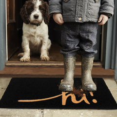 Croft&Cane Black Coir Doormat placed at front door