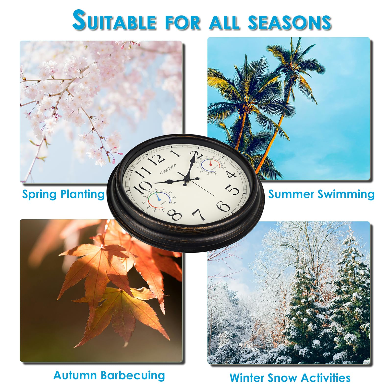 Crosstime 16-inch clock with bold numerals