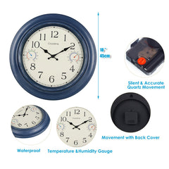 Crosstime outdoor clock hanging on a garden wall