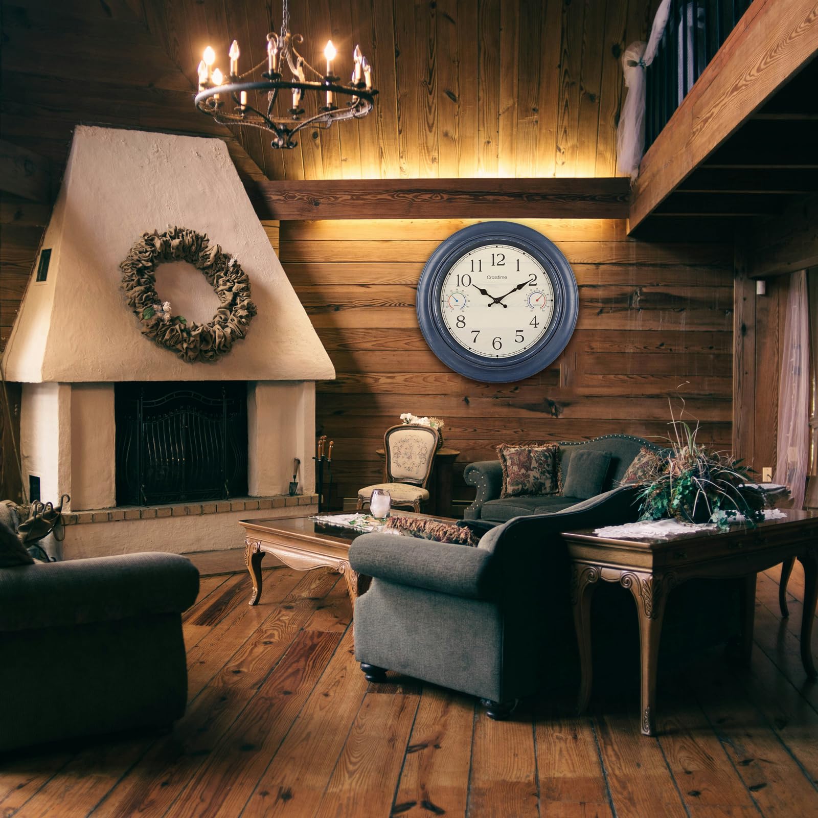 Crosstime outdoor clock showing bold numerals and vintage design