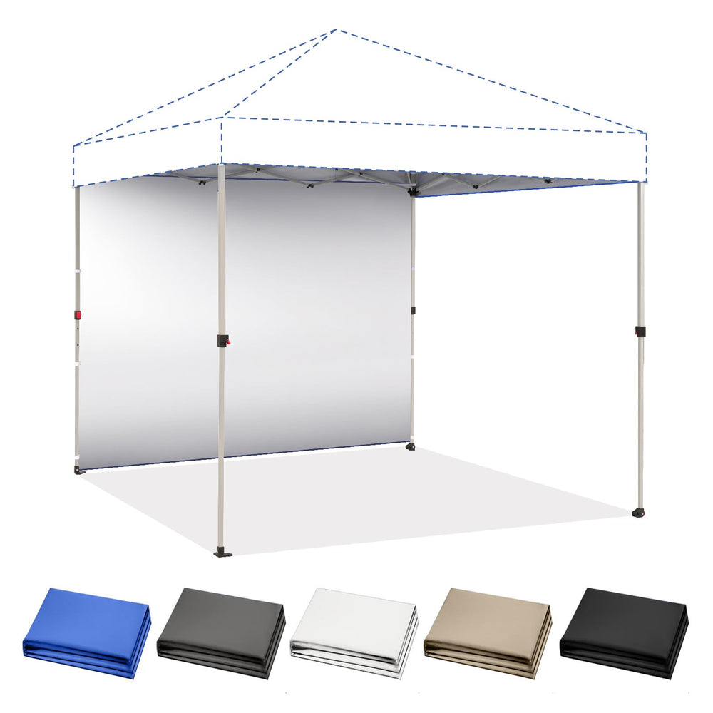 CROWN SHADES 8x8 Canopy Sidewall in blue, front view
