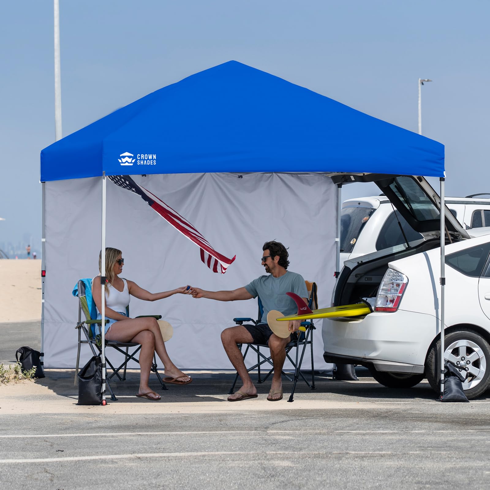 CROWN SHADES 8x8 Canopy Sidewall in outdoor setting