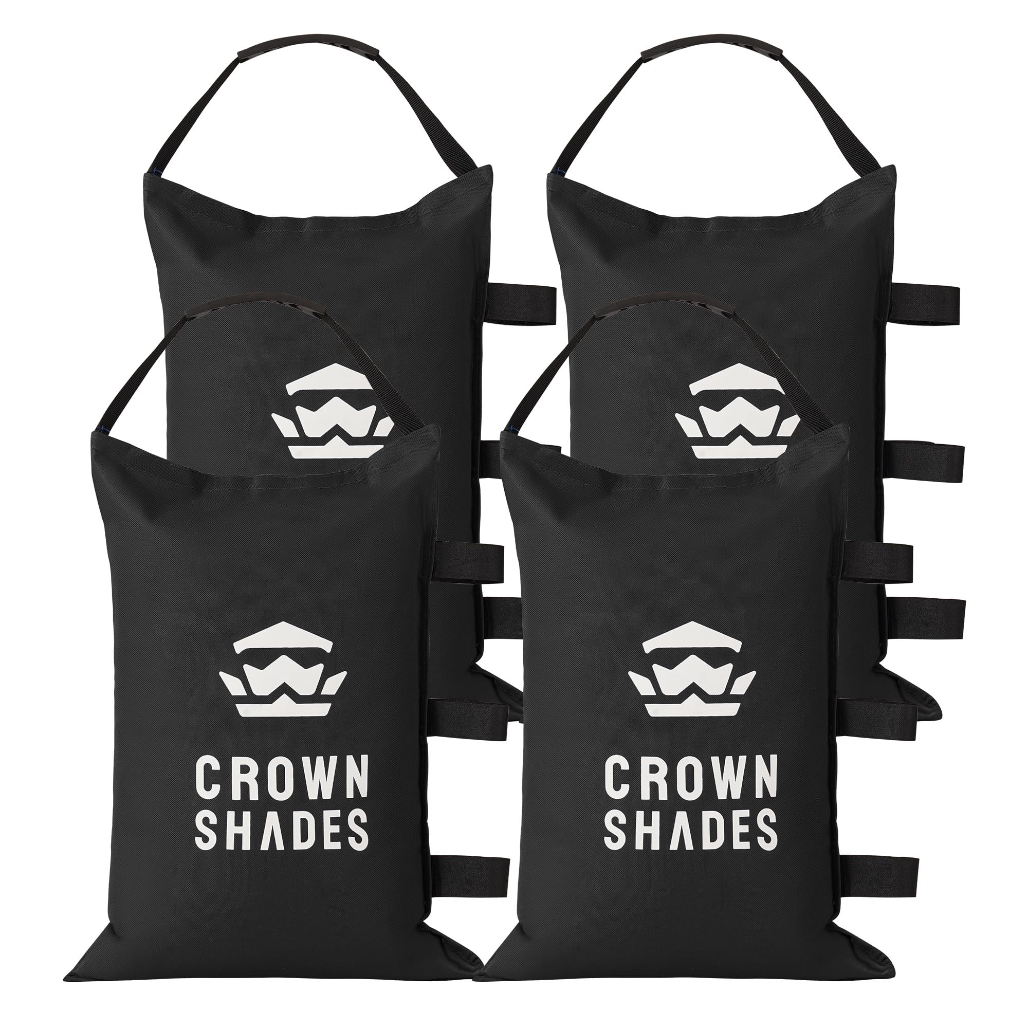 CROWN SHADES Sand Bags for Canopy Legs, black, front view