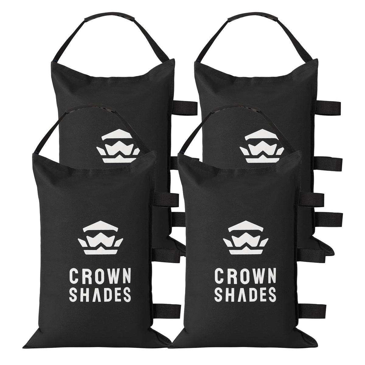 CROWN SHADES Sand Bags for Canopy Legs, black, front view