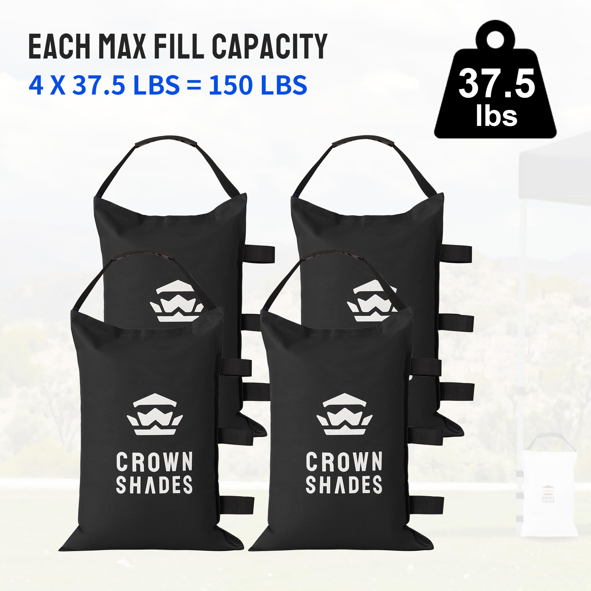 CROWN SHADES Sand Bags, pack of 4, displayed together