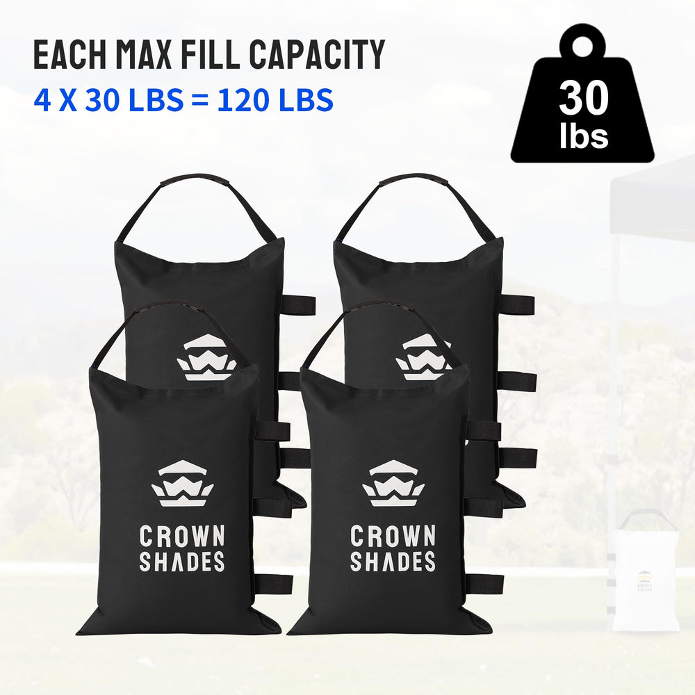 CROWN SHADES sand bags showing reinforced stitching