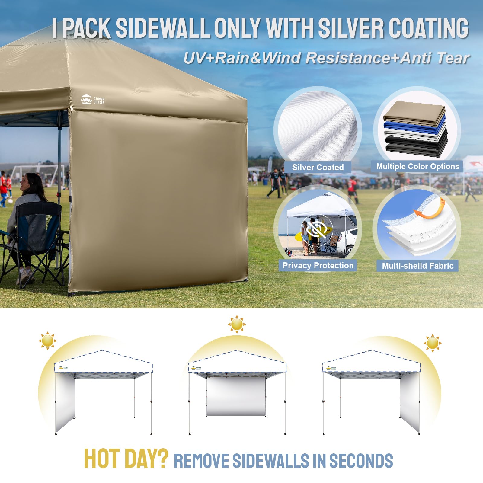 CROWN SHADES sidewall, beige, detailed close-up