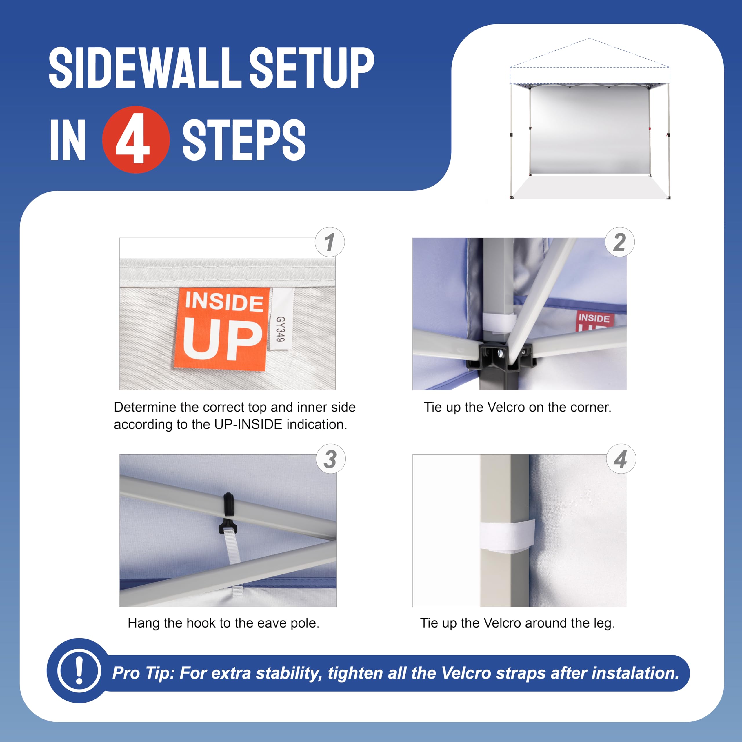 CROWN SHADES sidewall dimensions 6x8 ft