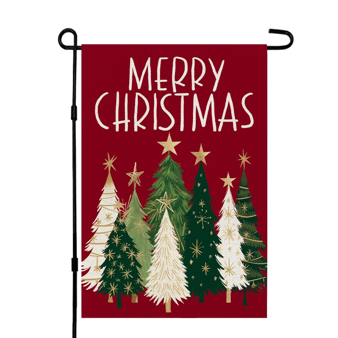 CROWNED BEAUTY Christmas Trees Garden Flag 12x18 front view