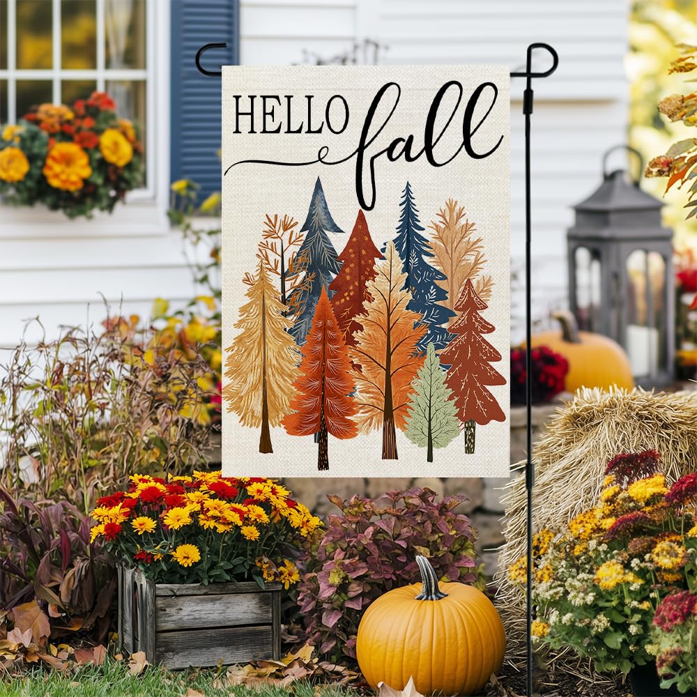 CROWNED BEAUTY Fall Garden Flag 12x18 inch double-sided design