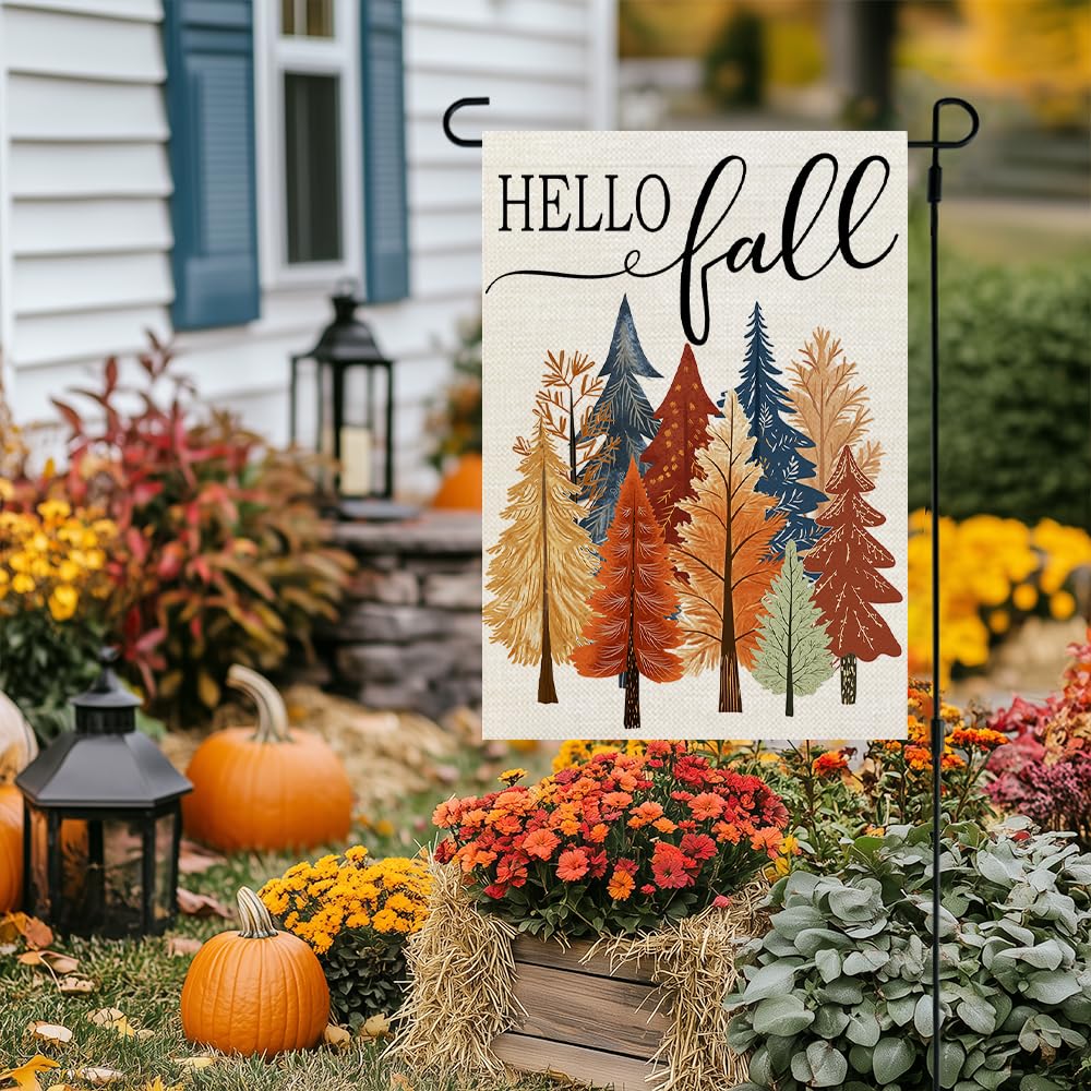 CROWNED BEAUTY Fall Garden Flag autumn theme