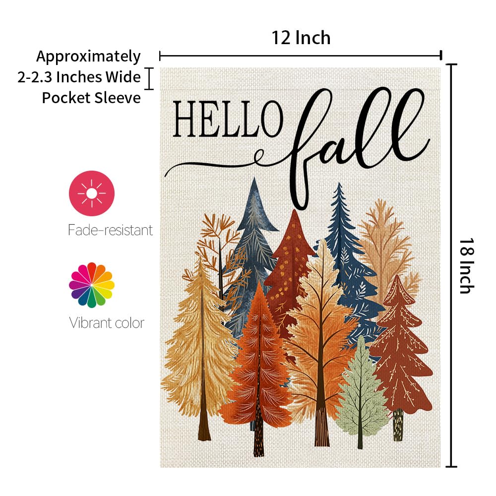 CROWNED BEAUTY Fall Garden Flag displayed in a garden