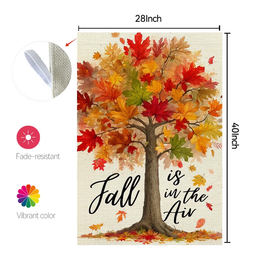 CROWNED BEAUTY Fall Tree House Flag double-sided printing detail