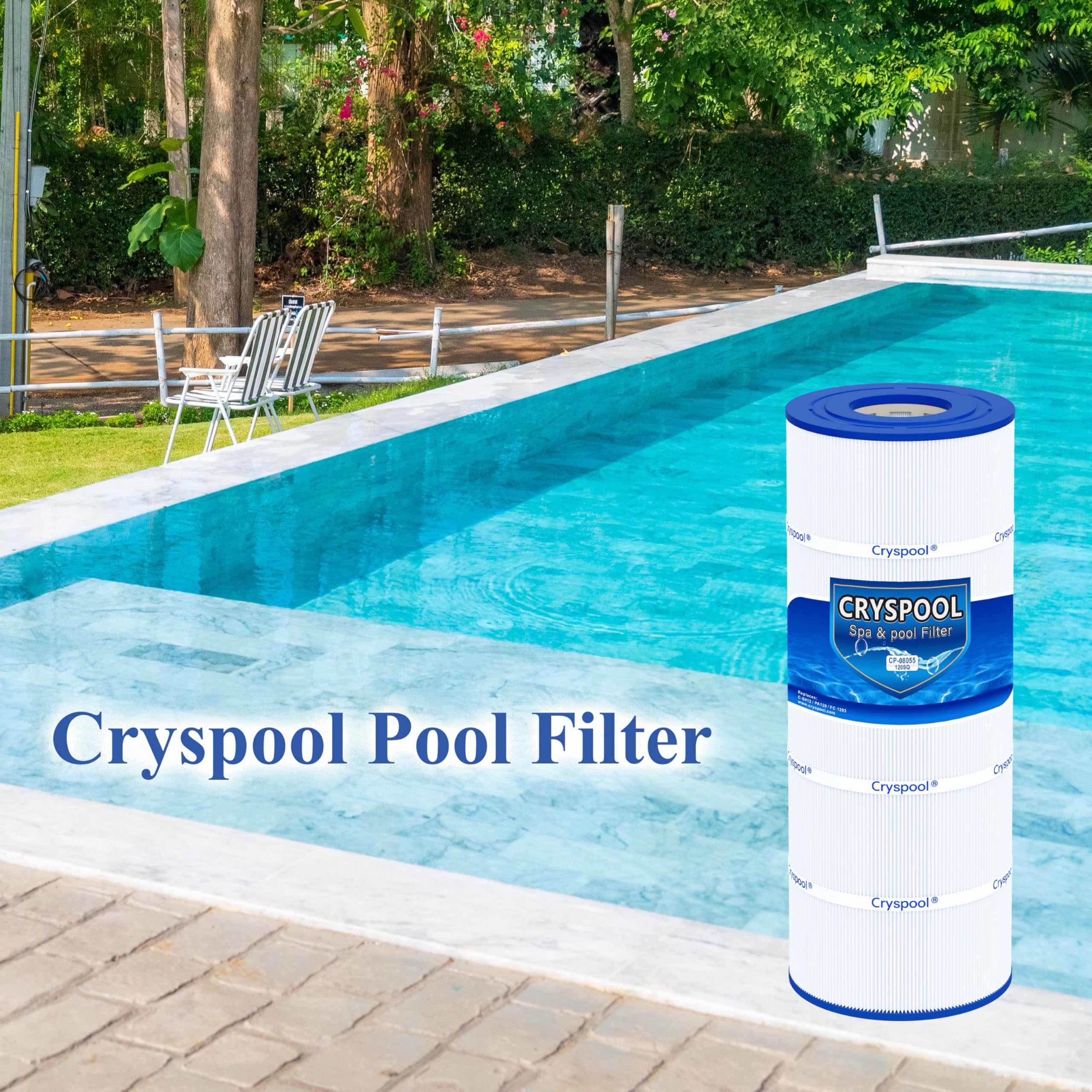 Cryspool CP-08055 Pool Filter Cartridge back view