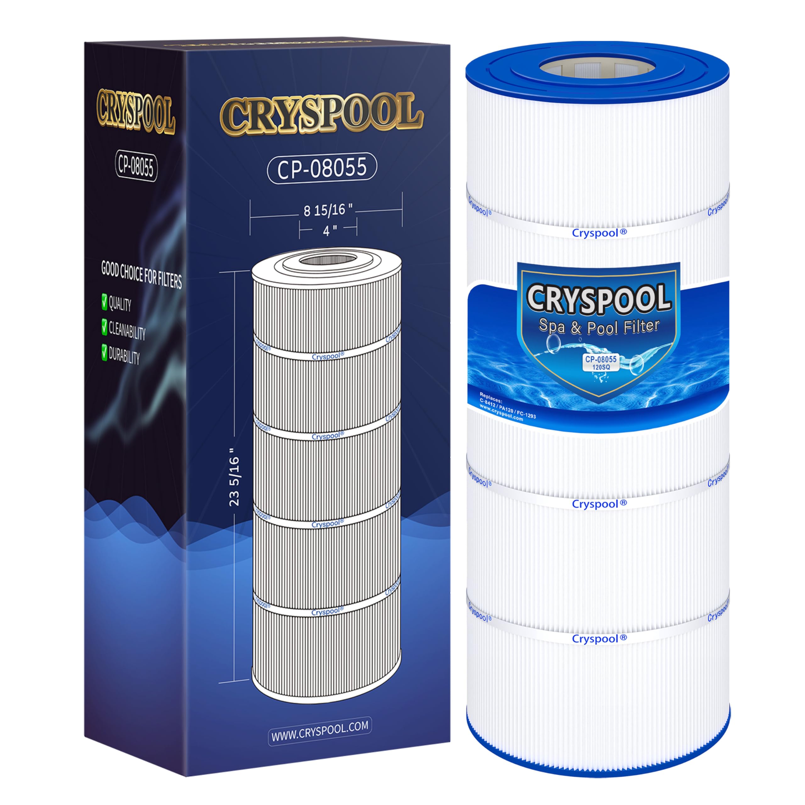 Cryspool CP-08055 Pool Filter Cartridge front view