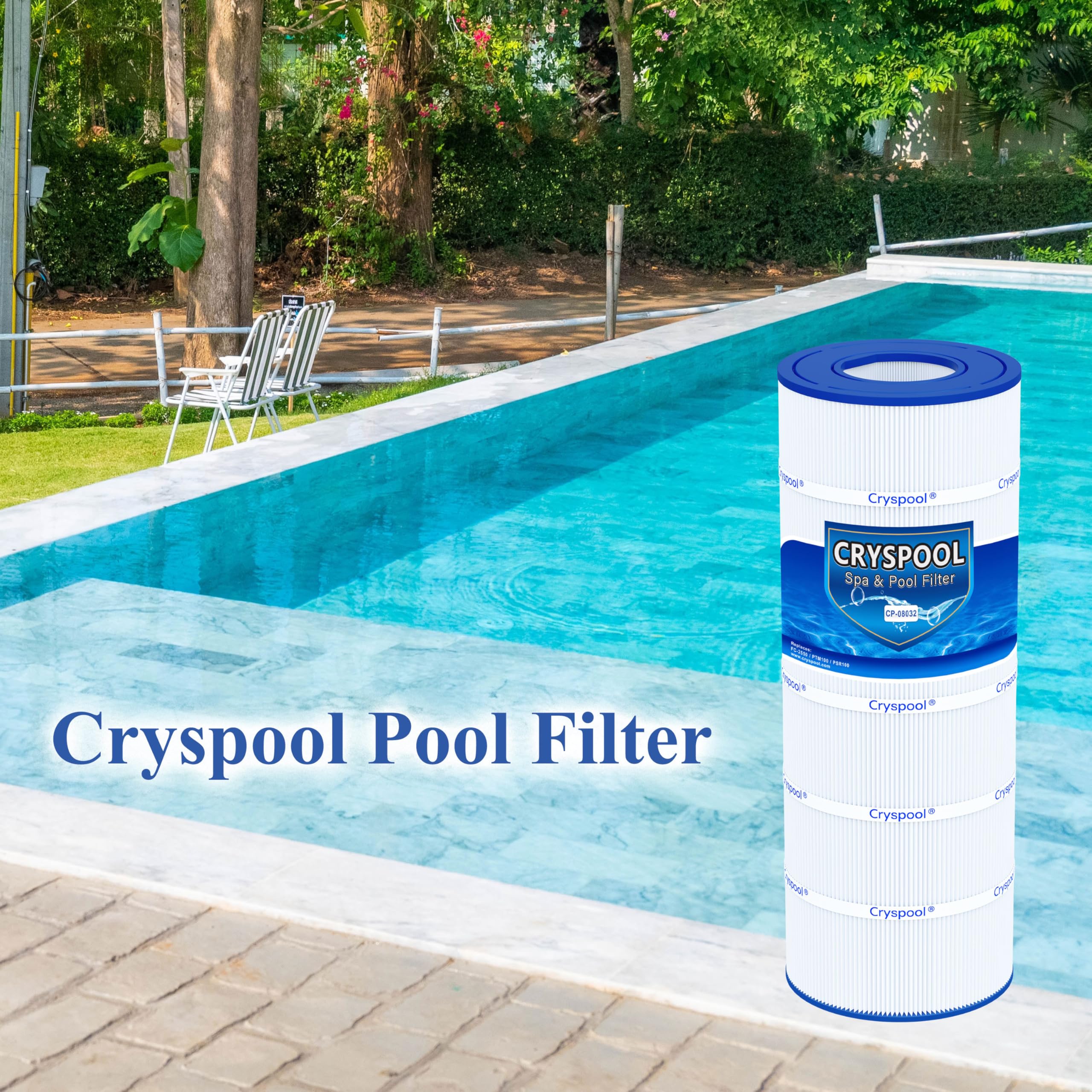 Cryspool pool filter cartridge after cleaning showing effectiveness