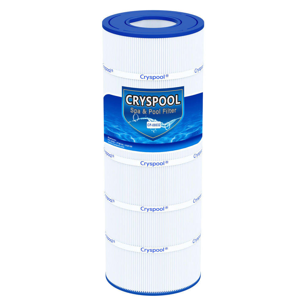 Cryspool pool filter cartridge front view with dimensions