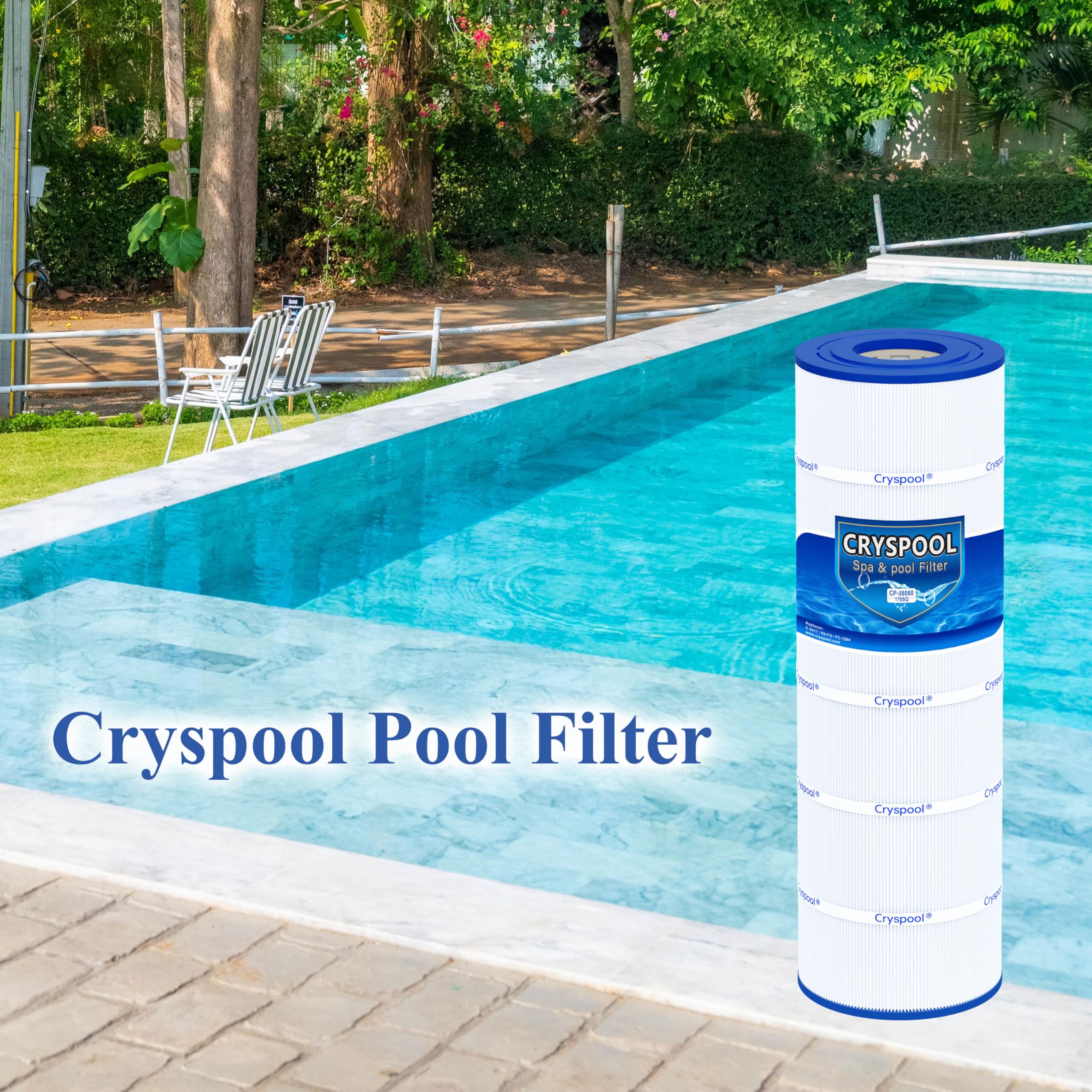 Cryspool Pool Filter Cartridge in use in a swimming pool