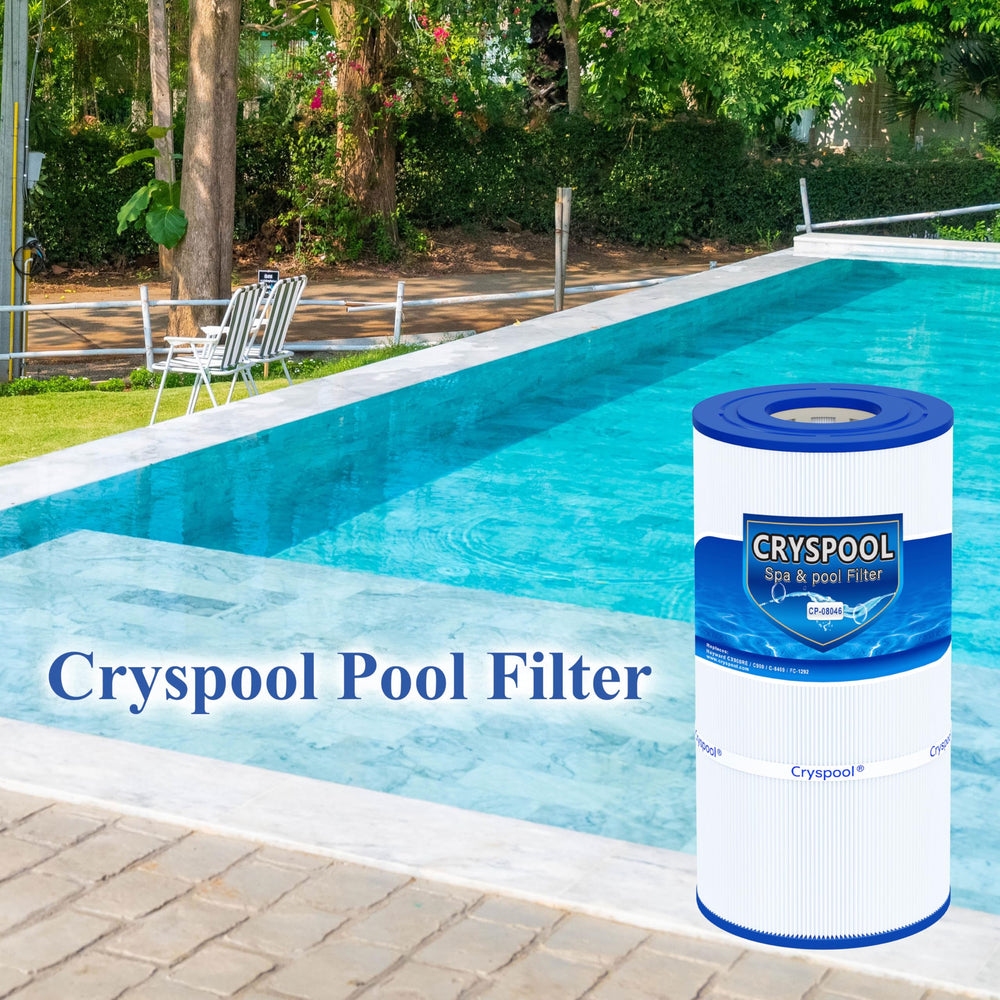 Cryspool Pool Filter Cartridge next to a Hayward filter