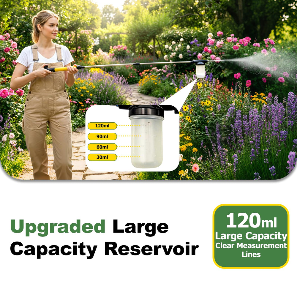 CSONFIT Diatomaceous Earth Powder Duster in yellow color on a garden background