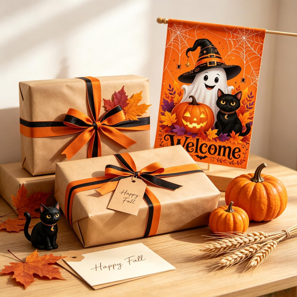 CSZPPQAF Halloween Garden Flag in autumn setting