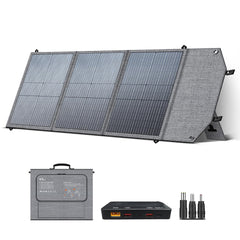 CTOLITY 100W Portable Solar Panel front view with adjustable kickstands