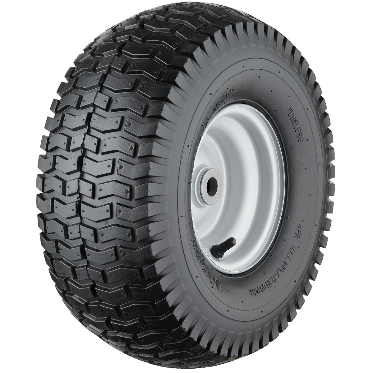 Cubesprings 15x6.00-6 lawn mower tire front view