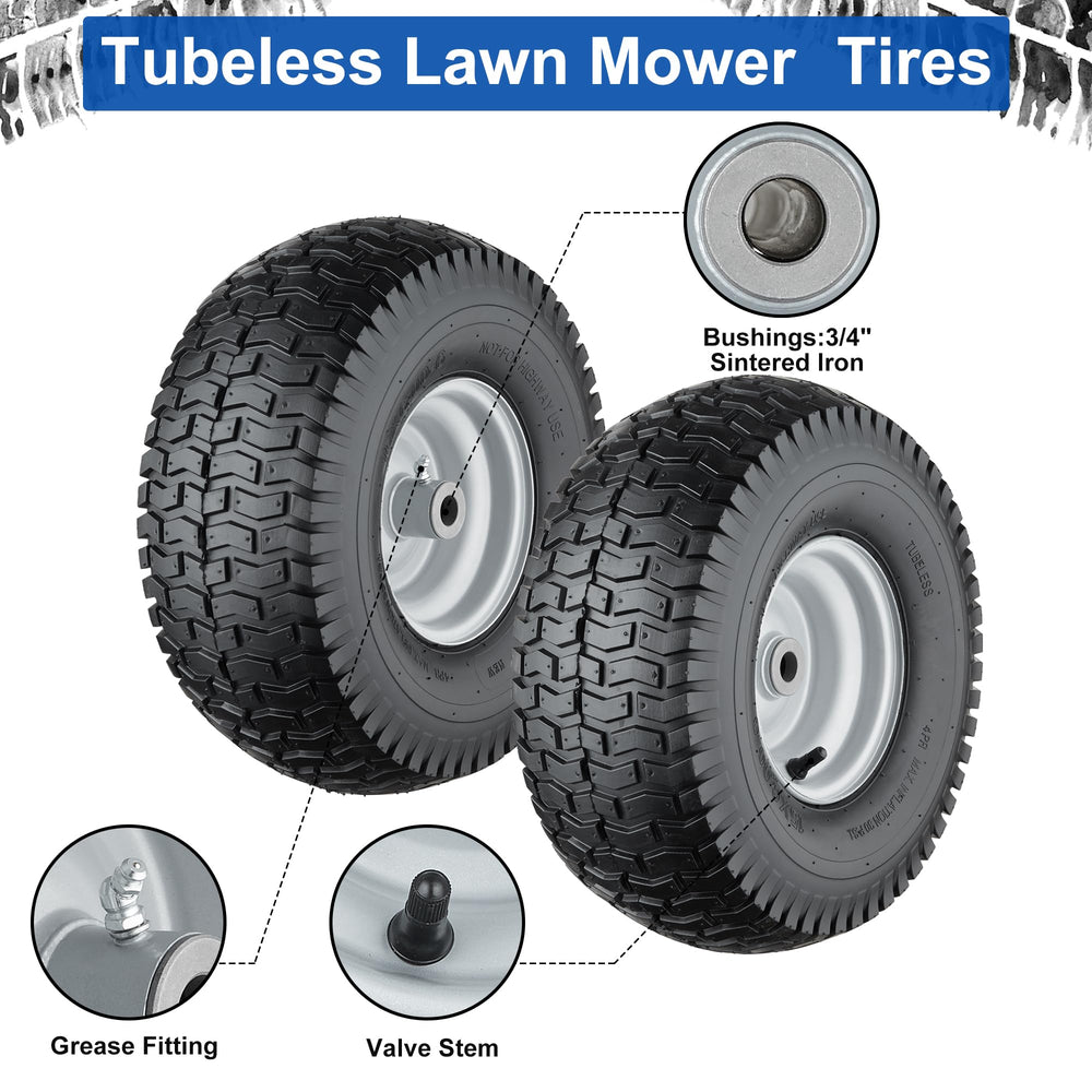 Cubesprings 15x6.00-6 lawn mower tire with wheel assembly