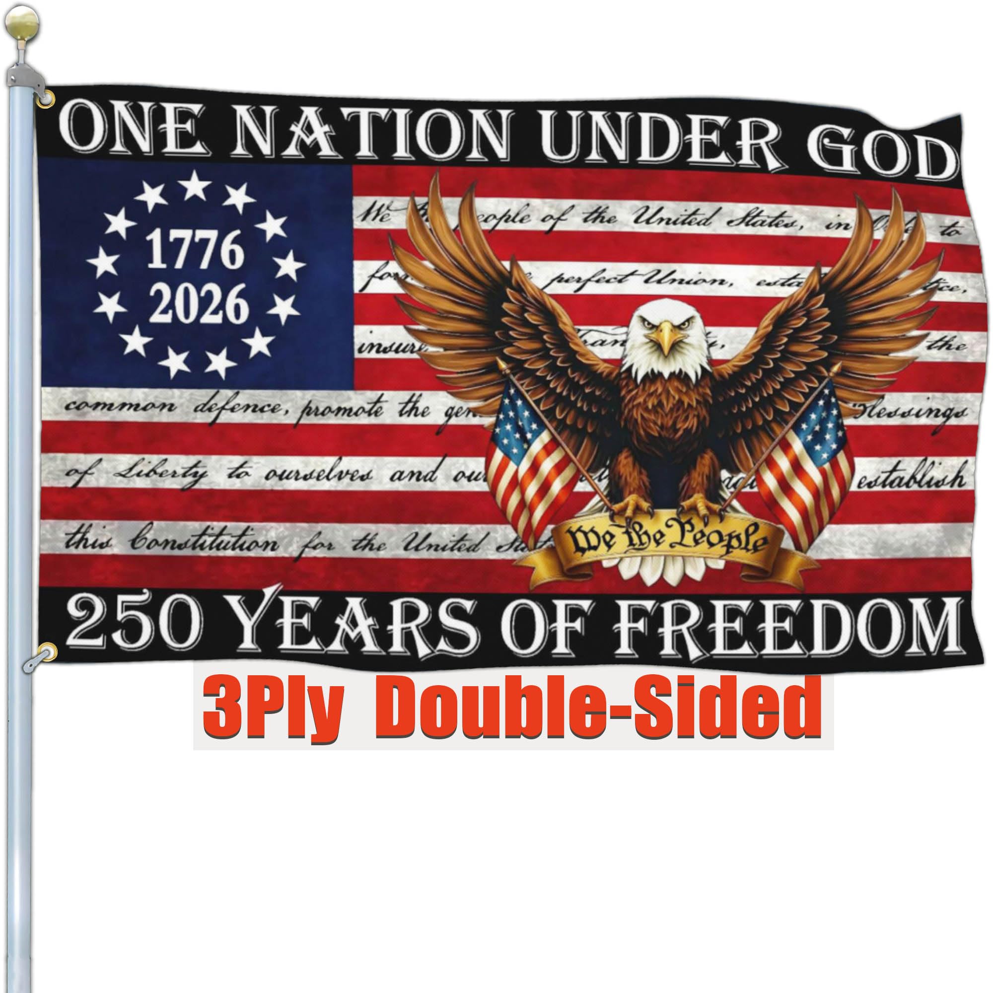 Cuiliqun 3x5 Ft 250th Anniversary USA Flag front view