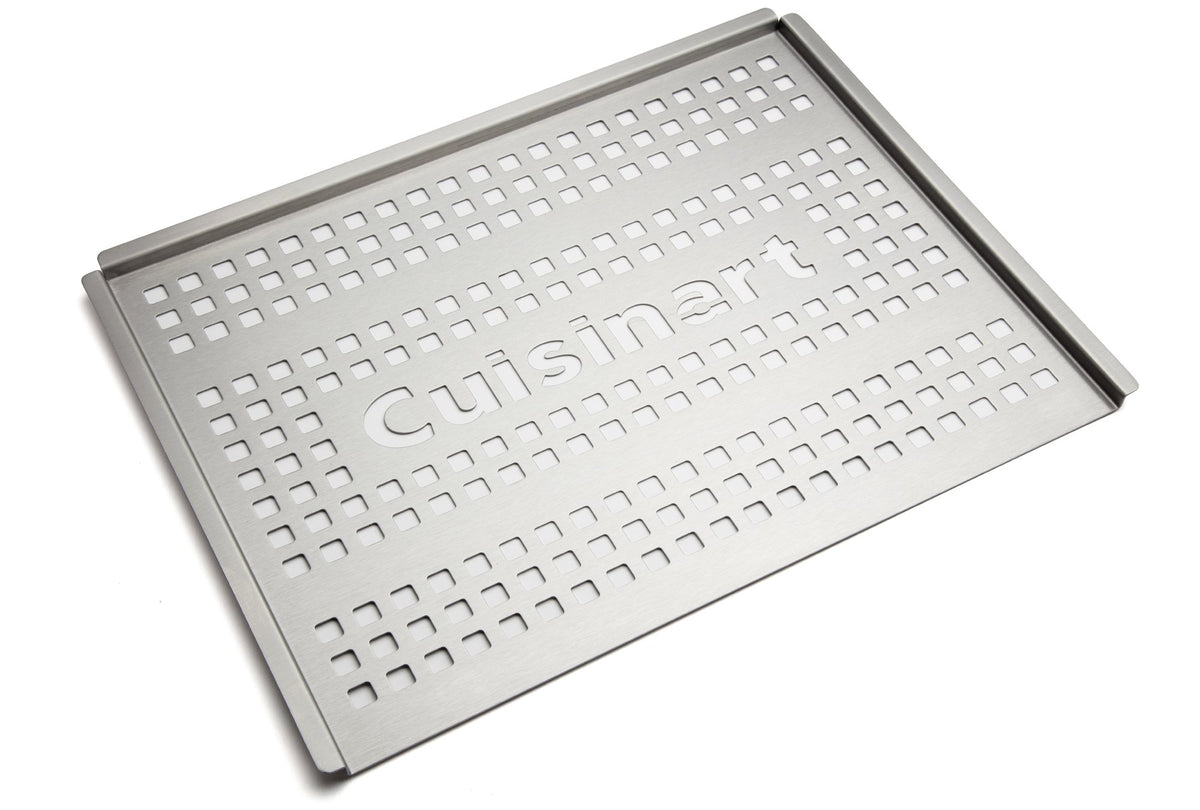Cuisinart 12 x 16-Inch stainless steel grill topper front view