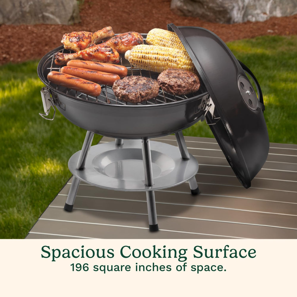 Cuisinart 14" Portable Charcoal Grill showing chrome-plated grate