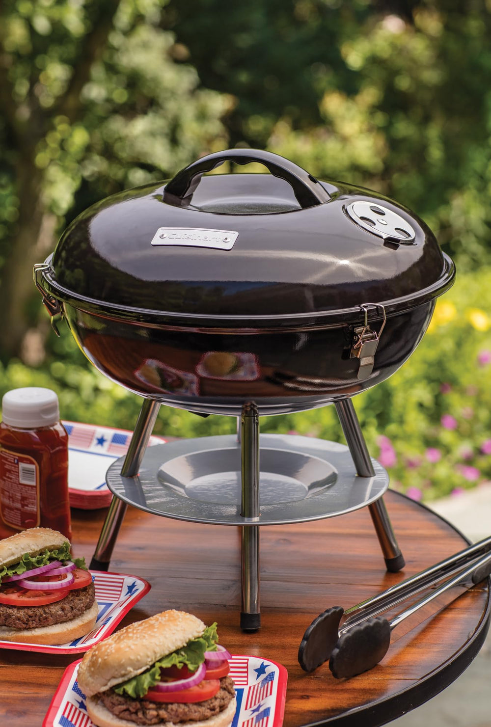 Cuisinart 14" Portable Charcoal Grill side view
