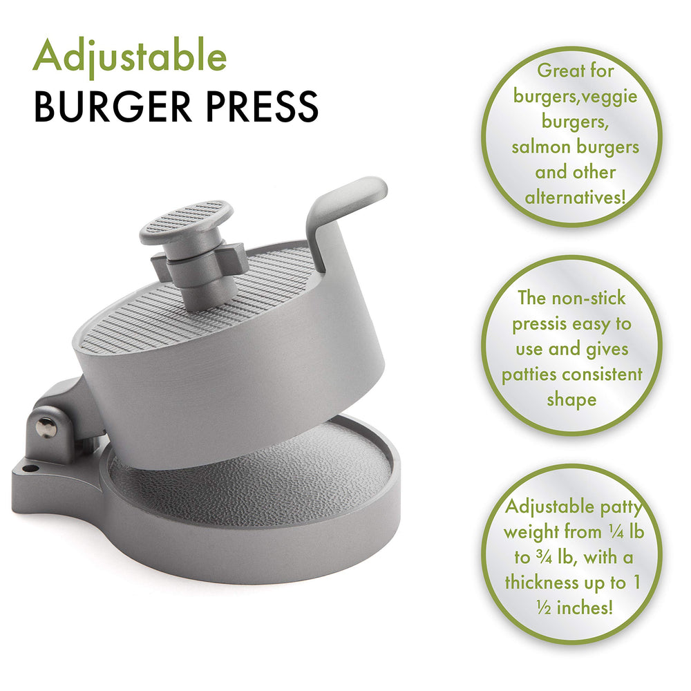 Cuisinart Adjustable Burger Press with different patty sizes