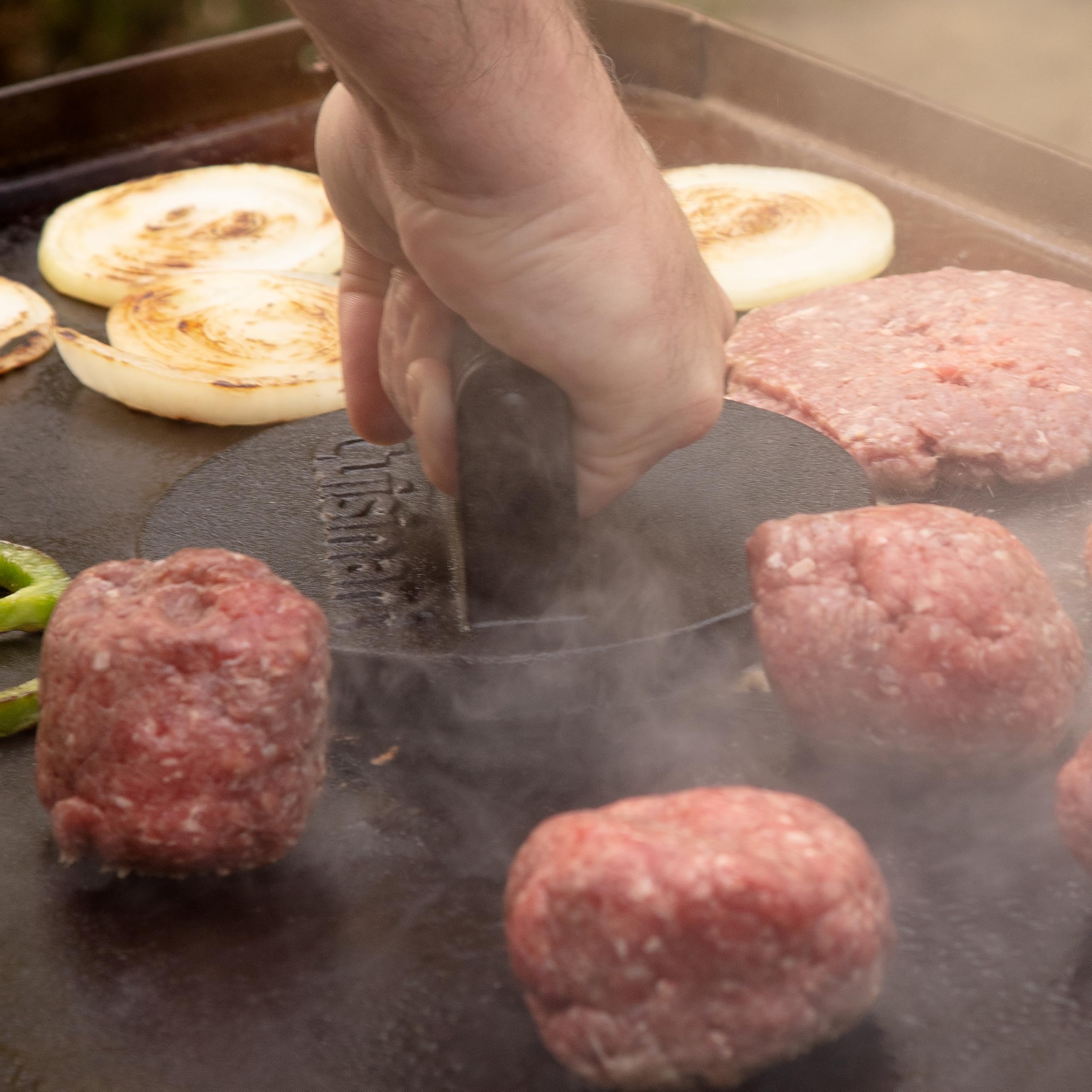 Cuisinart cast iron burger press side view