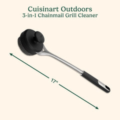 Cuisinart Chainmail Grill Cleaner back view showcasing chainmail design