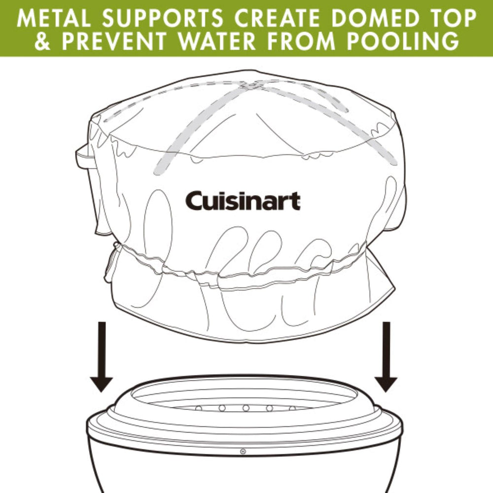 Cuisinart Fire Pit Cover with drawstrings secured