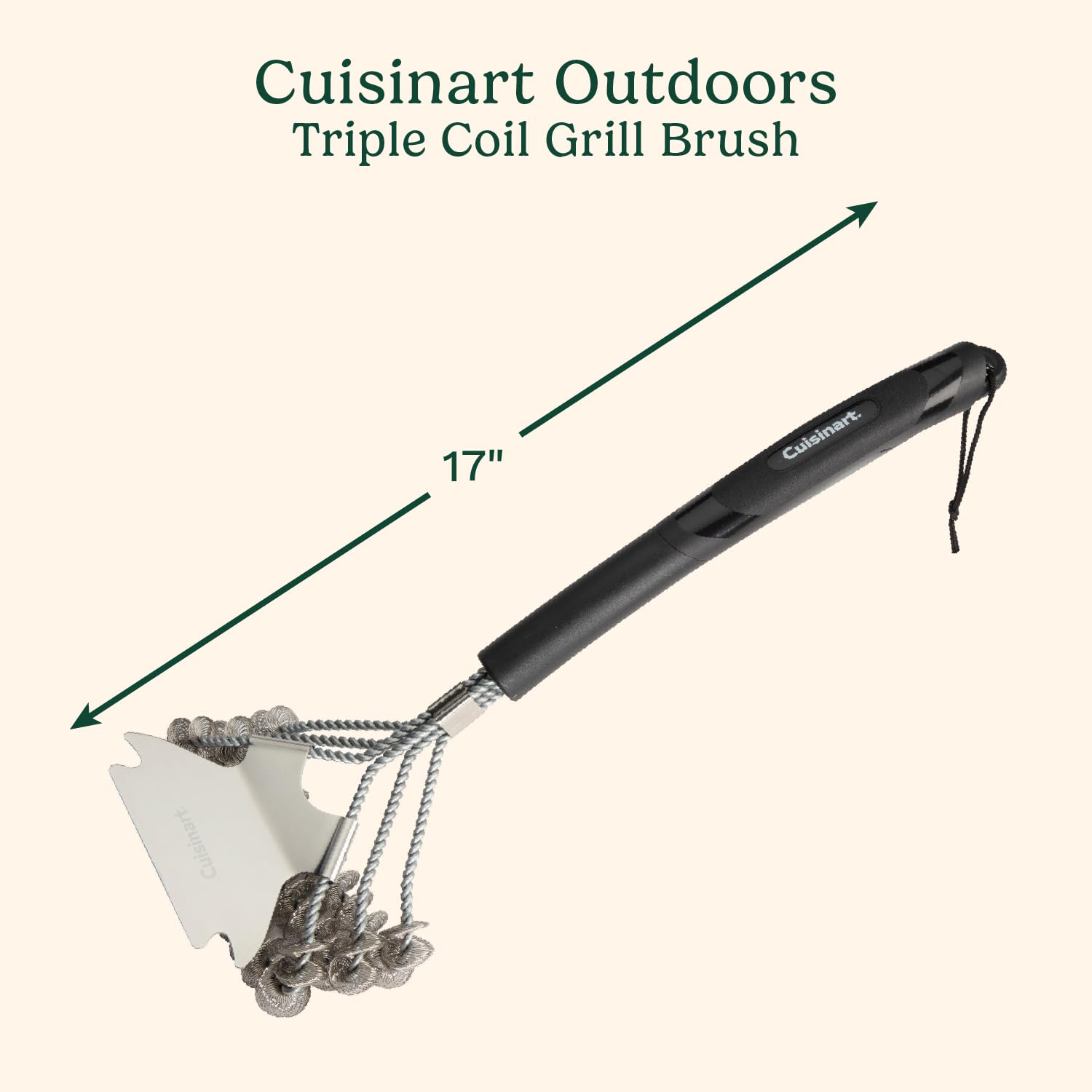 Cuisinart grill brush with wide scraper detail