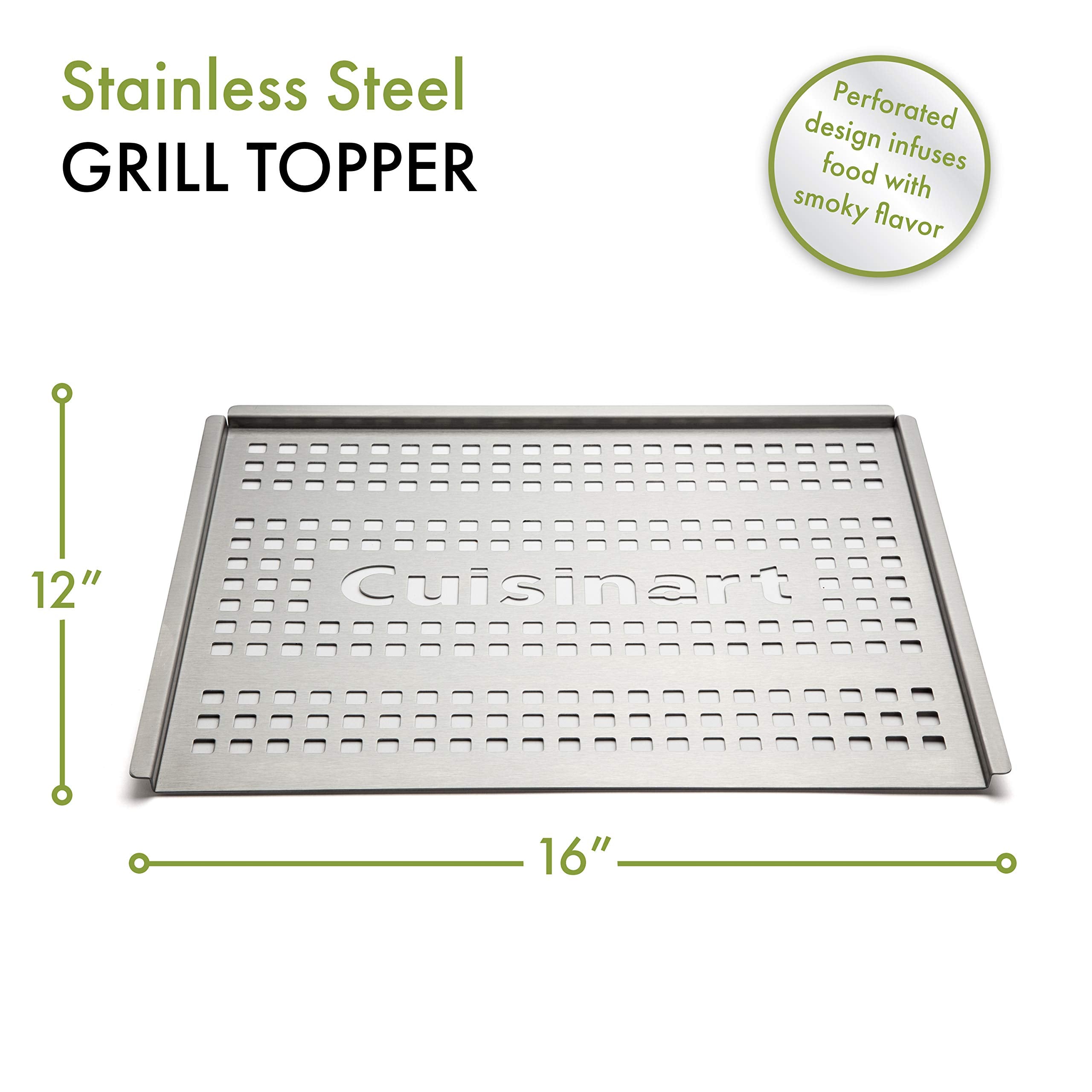 Cuisinart grill topper close-up of stainless steel material