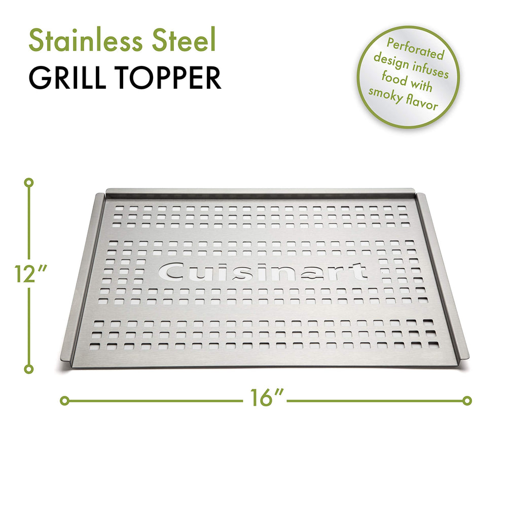 Cuisinart grill topper close-up of stainless steel material