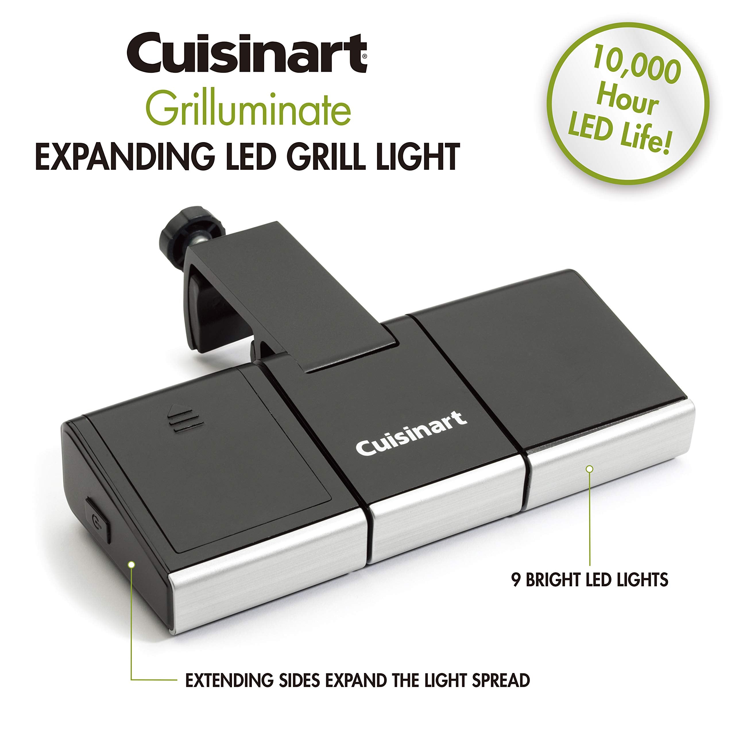 Cuisinart Grilluminate LED Grill Light attached to a grill handle