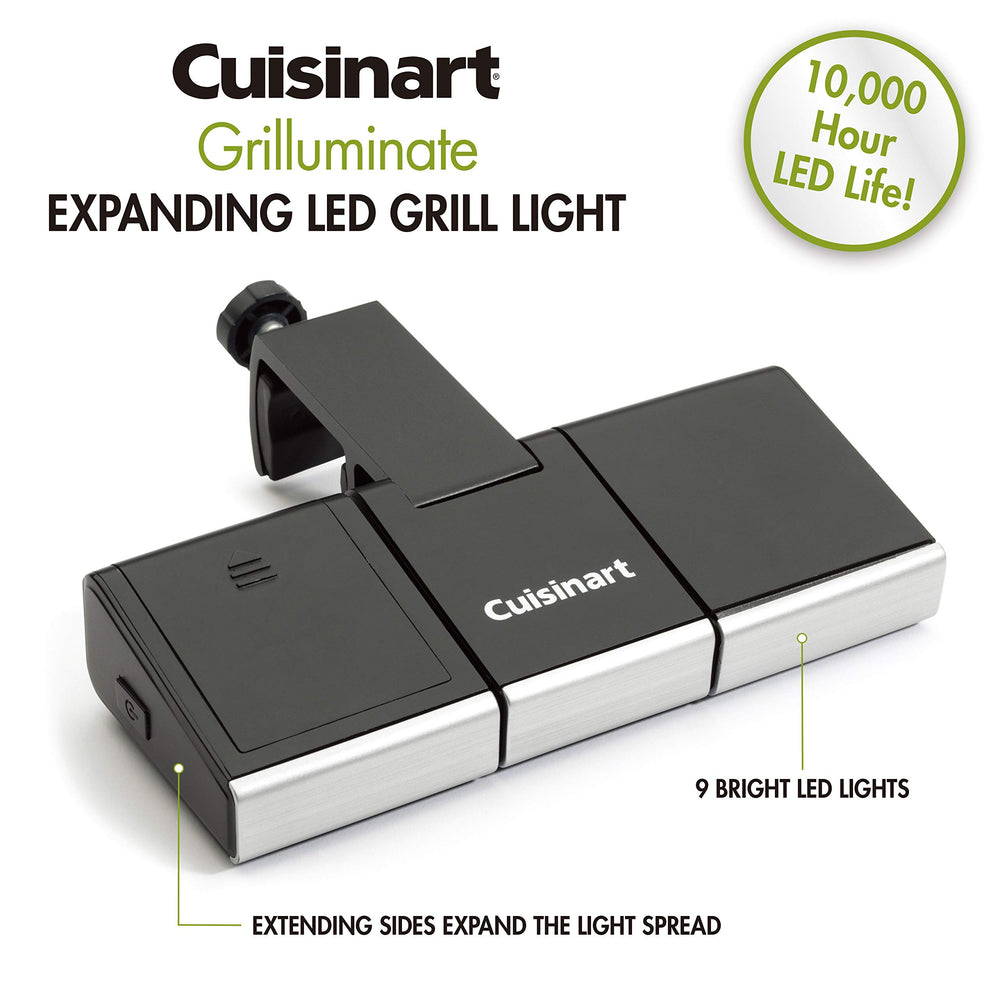 Cuisinart Grilluminate LED Grill Light attached to a grill handle