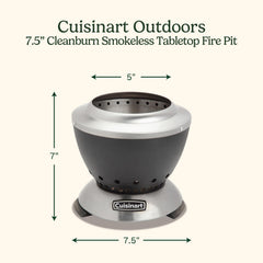 Cuisinart Outdoor Fire Pit side view with stainless steel finish