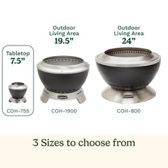 Cuisinart Outdoor Fire Pit with wood pellets in use