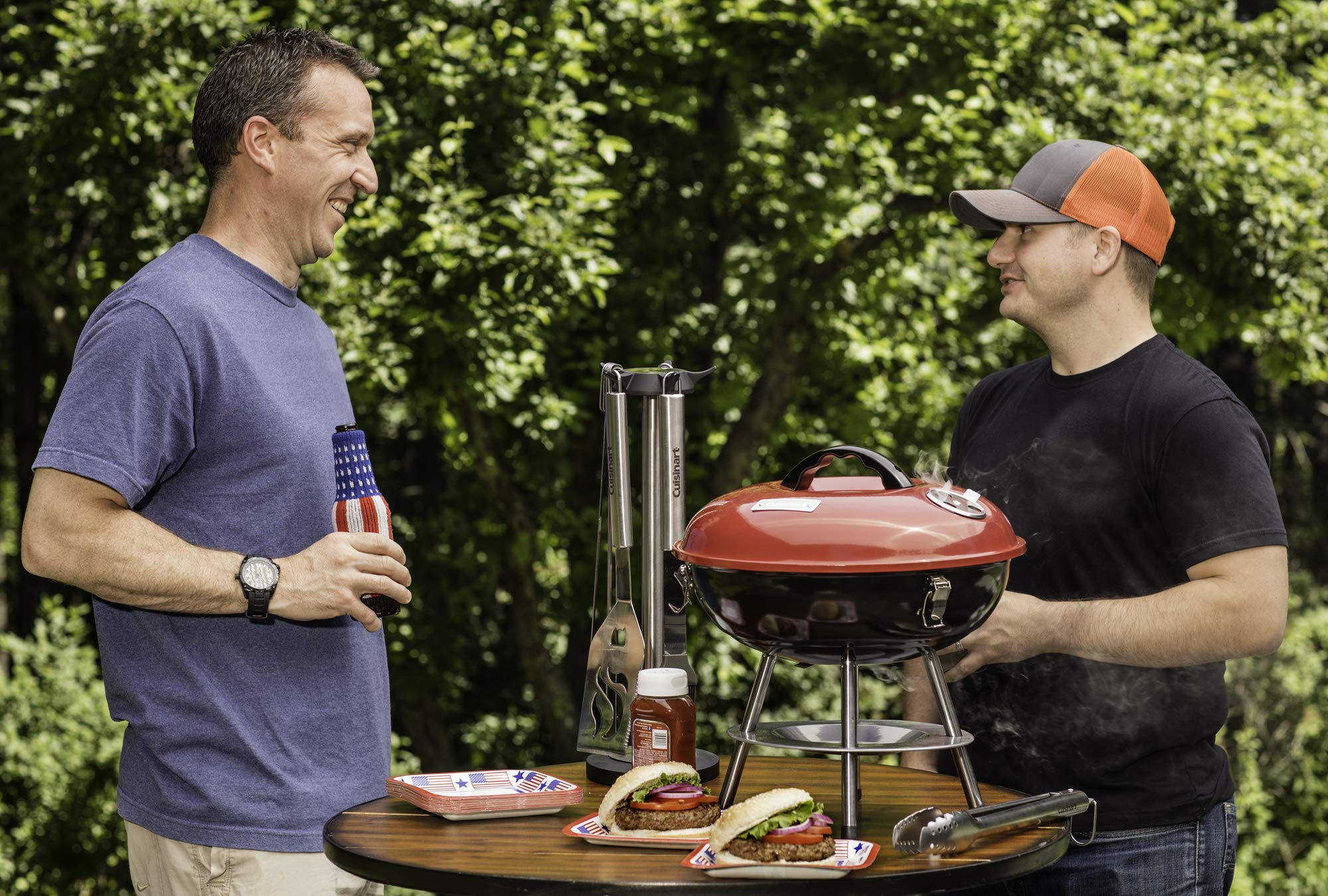 Cuisinart Portable Charcoal Grill ash base for easy cleanup