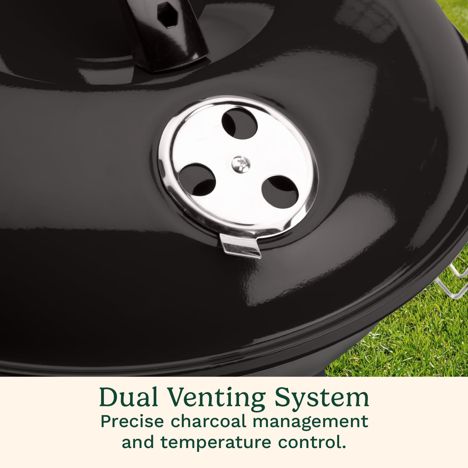 Cuisinart Portable Charcoal Grill with secure lid locks