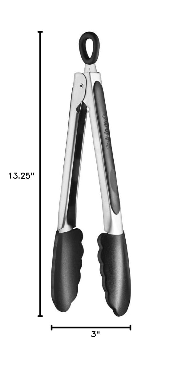Cuisinart silicone tongs black with soft-grip handle