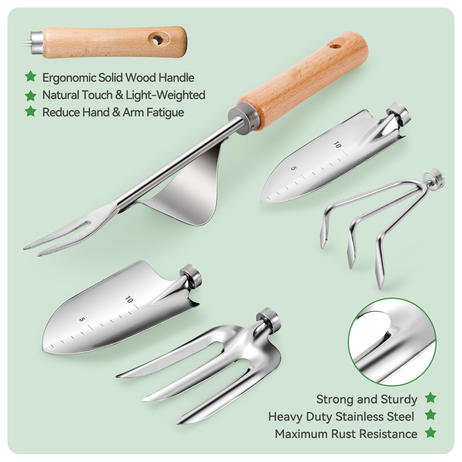 Cultivator tool from Grenebo gardening tools set