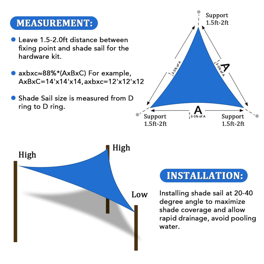Curved edges of Shade&Beyond Sun Shade Sail to prevent water buildup