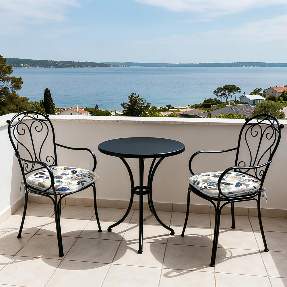 Cushion on a garden chair, demonstrating outdoor use