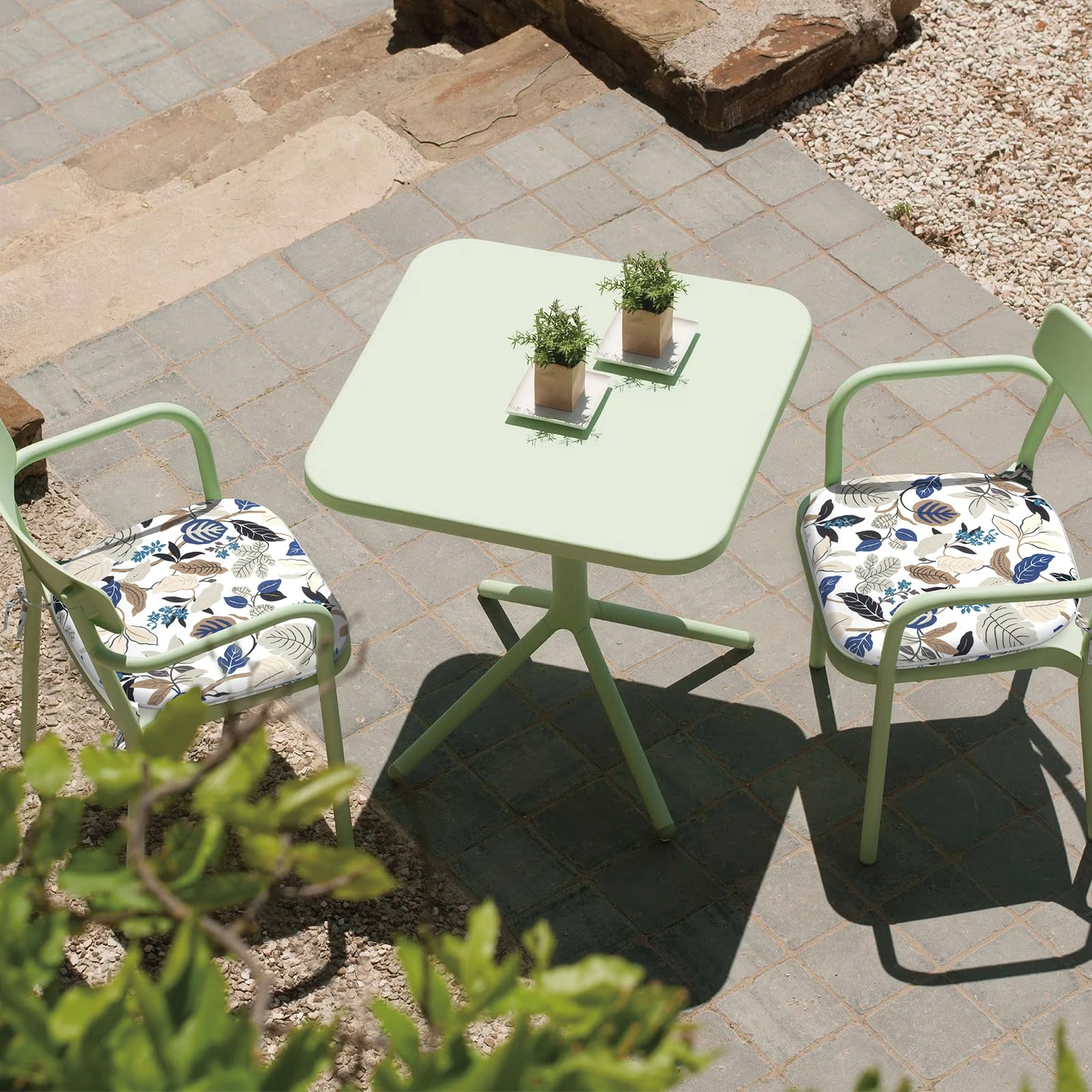 Cushion tied securely to chair, highlighting stability